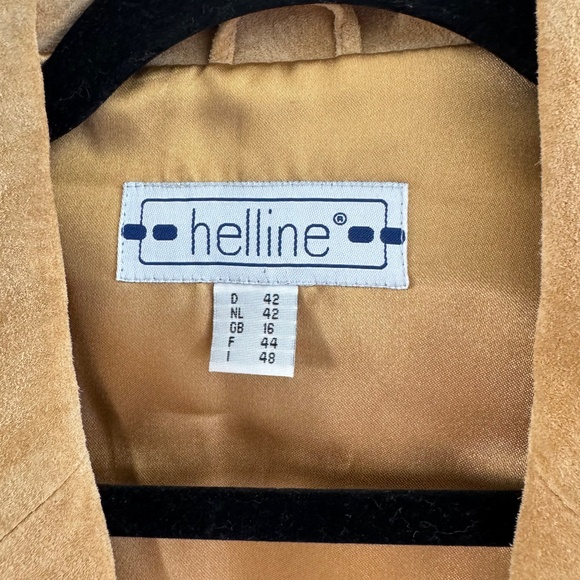 Helline Tan Suede Jacket | Western Whipstitch Leather Blazer | Size 42 - Picture 5 of 6